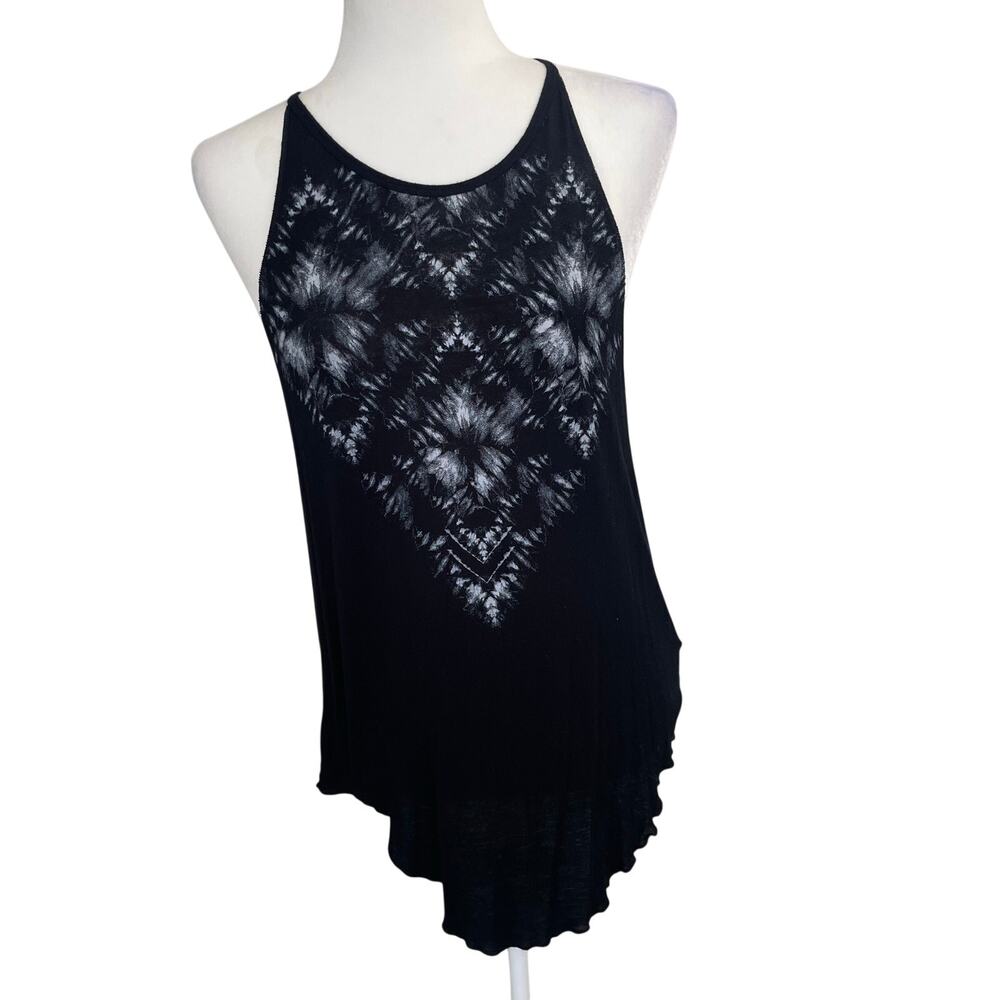 Mudd Y2k Graphic Flowy Black Tank Top Size M Lightweight  -Soft Grunge- Festival